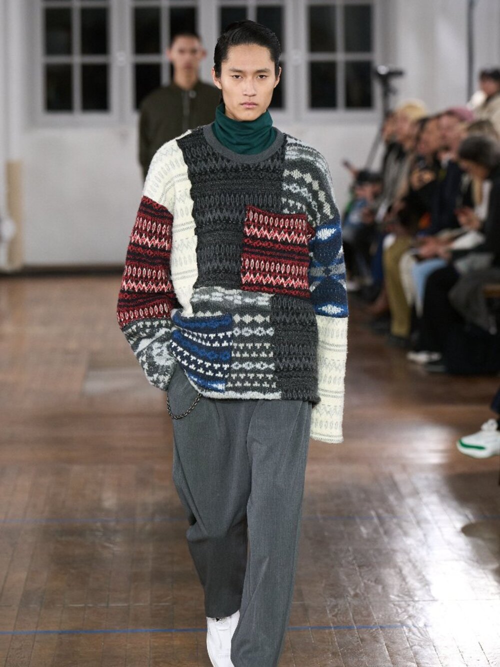 White Mountaineering 2024AW Runway Patchwork Pullover Knit